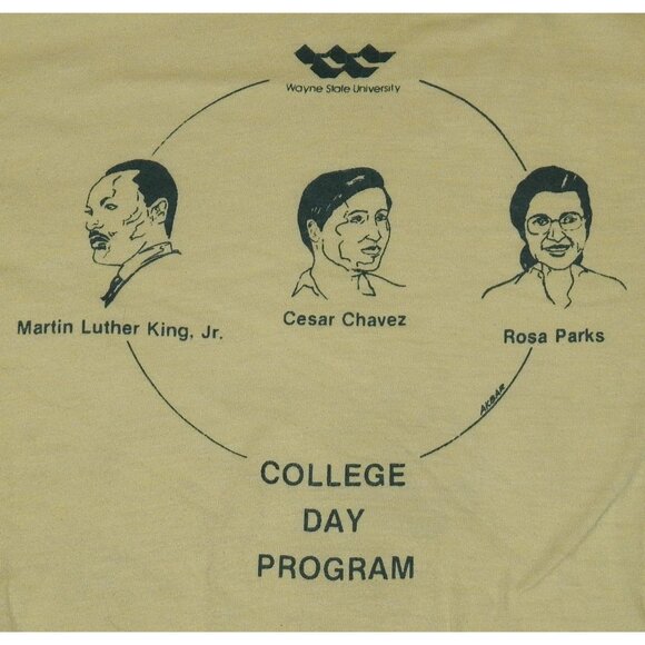 Vintage Wayne State College Day Program Martin Luther King Rosa Parks T-Shirt XL - Picture 2 of 5